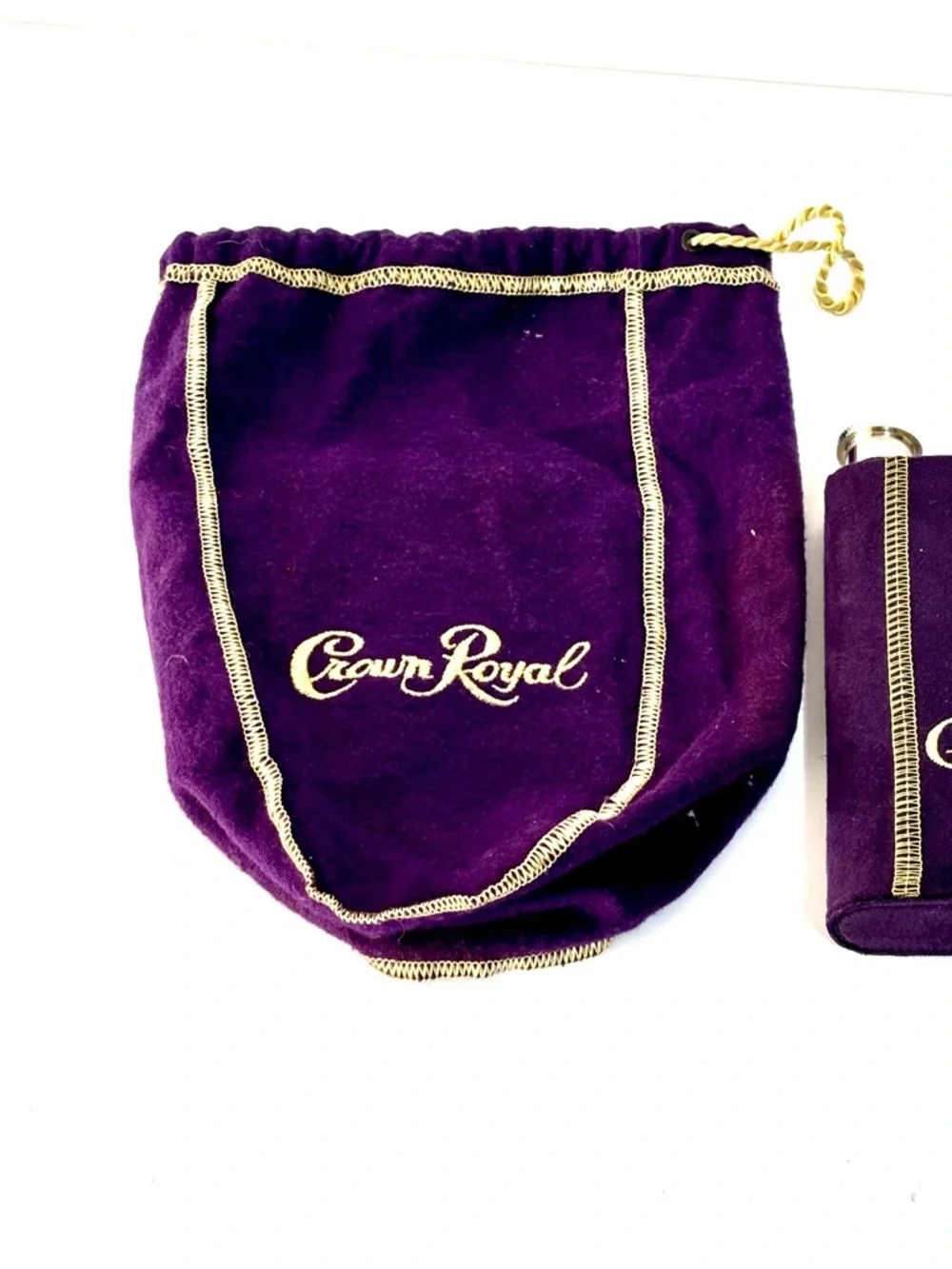 Crown Royal Purple Velvet Flask and Bag